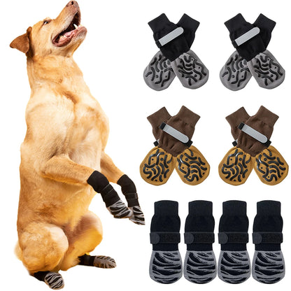 Anti-Slip Dog Socks for Indoor Traction | 4-Pack