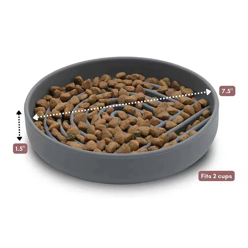 Round Slow Feeder Plate for Dogs & Cats