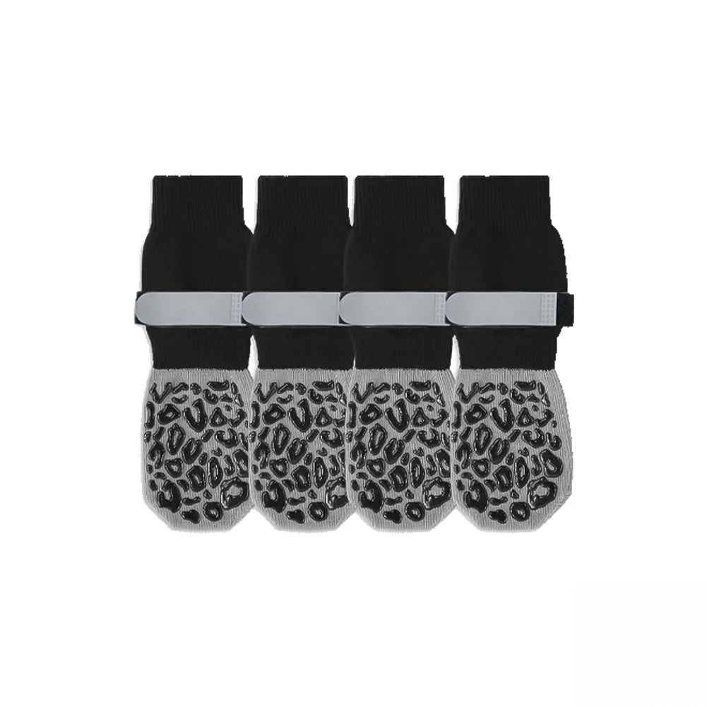 Anti-Slip Dog Socks for Indoor Traction | 4-Pack