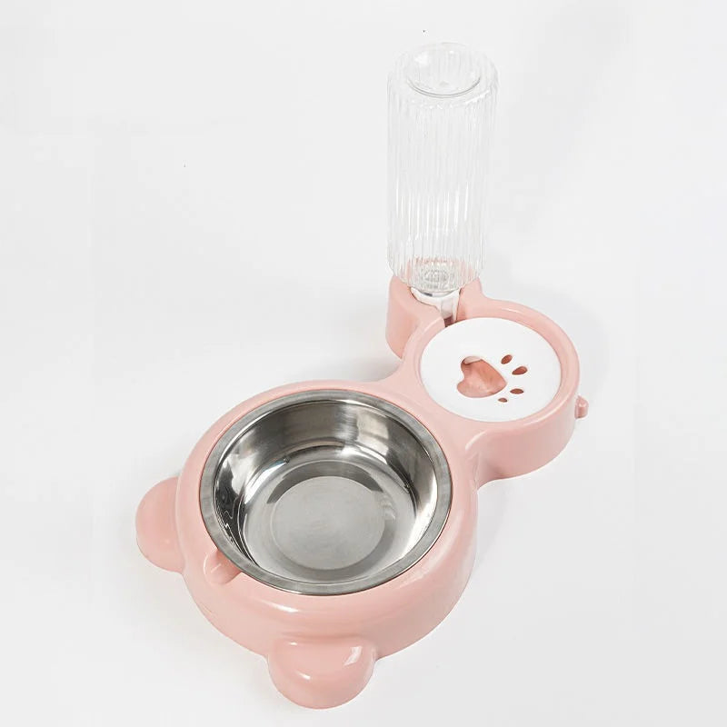 Gravity Water Dispenser with Pet Food Bowl