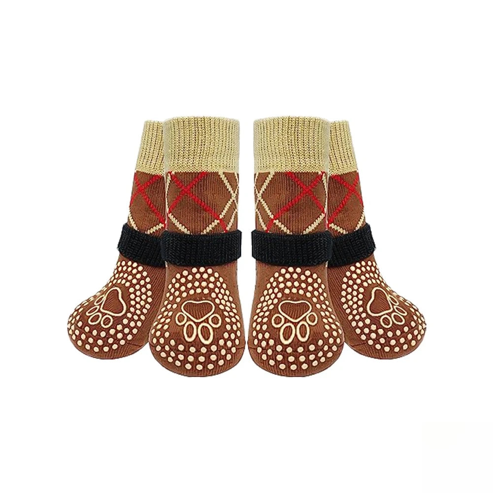 Anti-Slip Dog Socks for Indoor Traction | 4-Pack