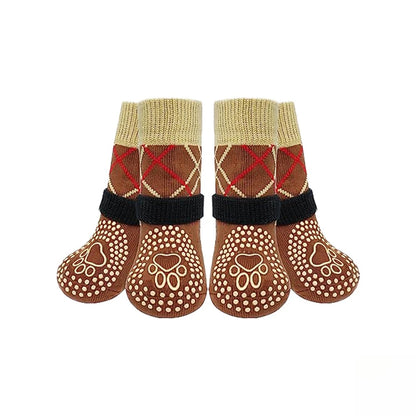 Anti-Slip Dog Socks for Indoor Traction | 4-Pack