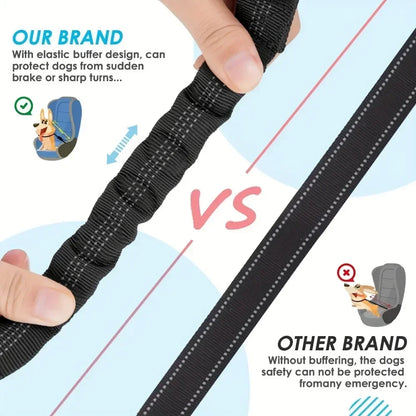 Adjustable Reflective Double Dog Car Safety Harness Belt