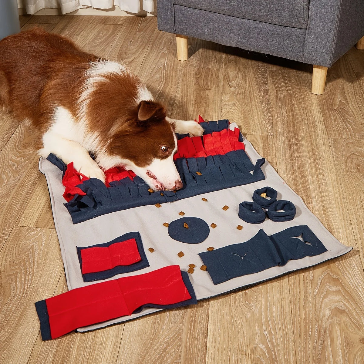 Square Dog Snuffle Mat for Slow Eating and Boredom Reduction