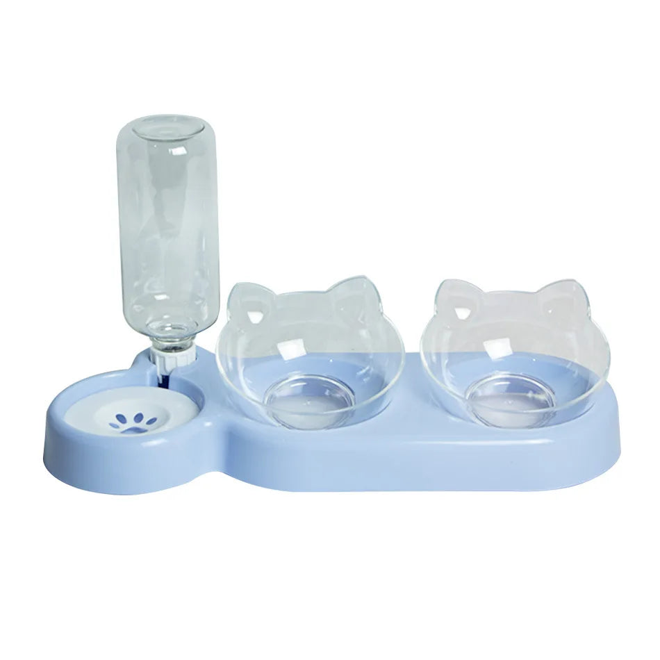 Elevated Double Pet Bowl with Water Dispenser