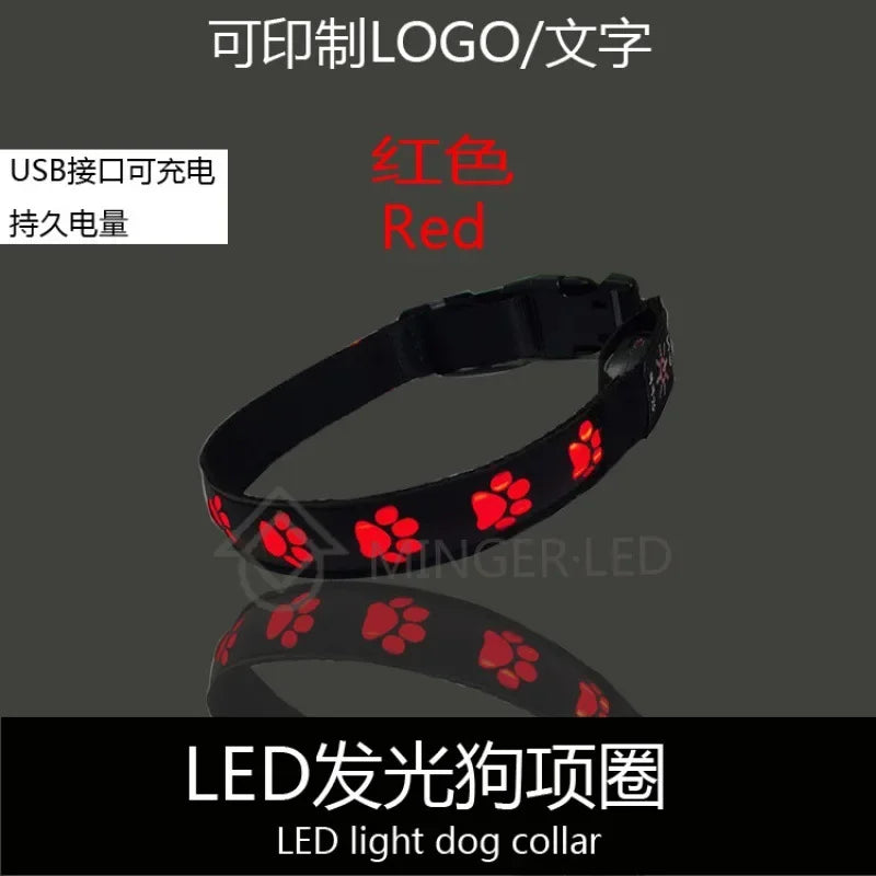 LED Light-Up Dog Collar – Adjustable Night Safety Collar