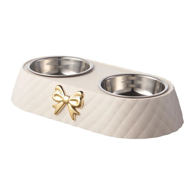 Double Pet Bowl with PP Base and Stainless Steel