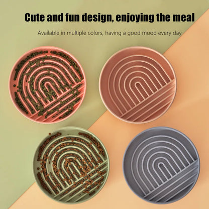 Round Slow Feeder Plate for Dogs & Cats
