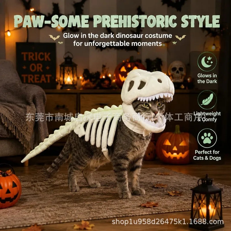 Dinosaur Skeleton Hooded Pet Costume