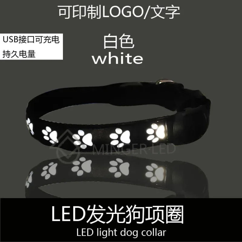LED Light-Up Dog Collar – Adjustable Night Safety Collar