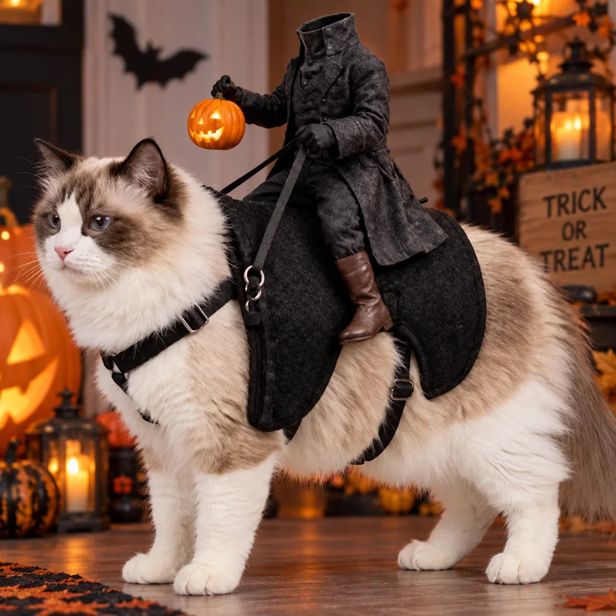 Pumpkin Rider Headless Horseman Pet Costume