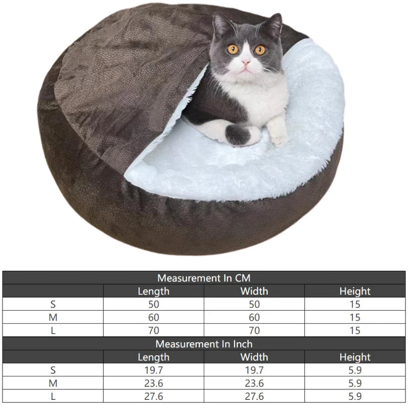 Warm Hooded Dog & Cat Bed with Blanket