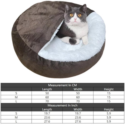 Warm Hooded Dog & Cat Bed with Blanket