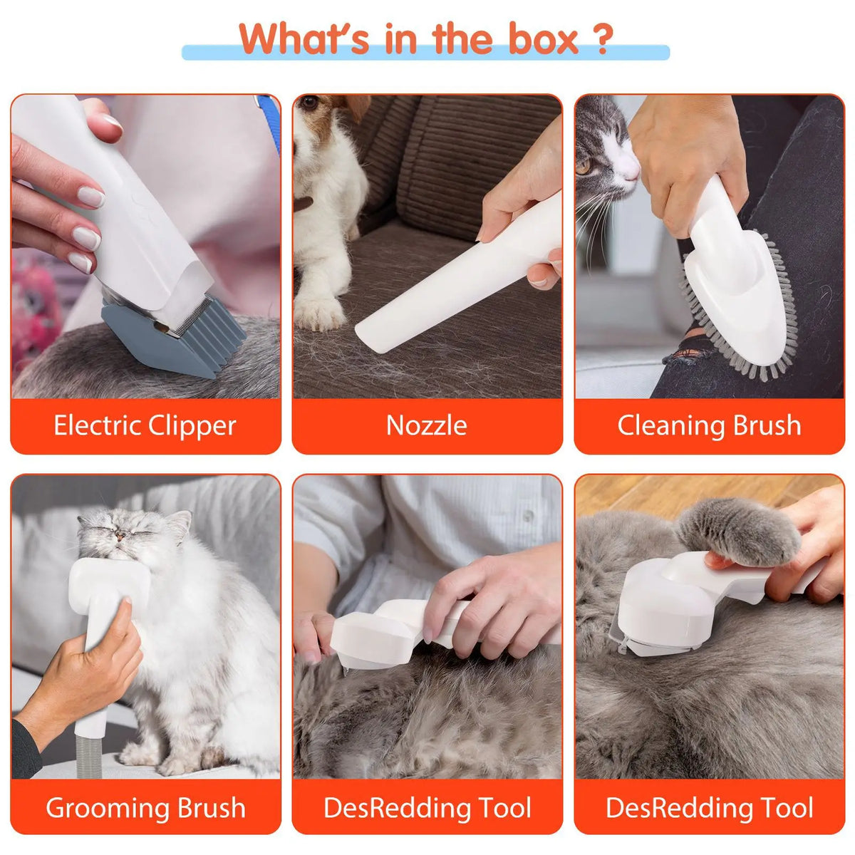 6-in-1 Pet Grooming Vacuum Kit