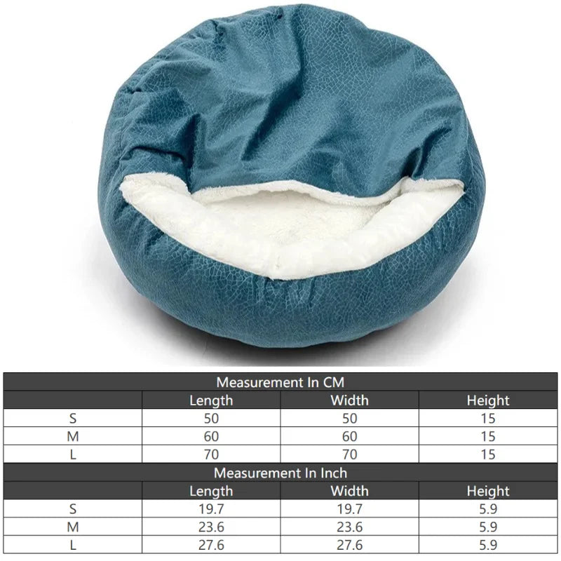 Warm Hooded Dog & Cat Bed with Blanket