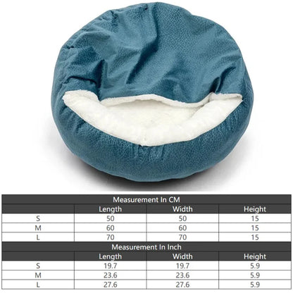 Warm Hooded Dog & Cat Bed with Blanket