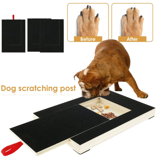 Dog Nail Scratch Board with Built-In Treat Box