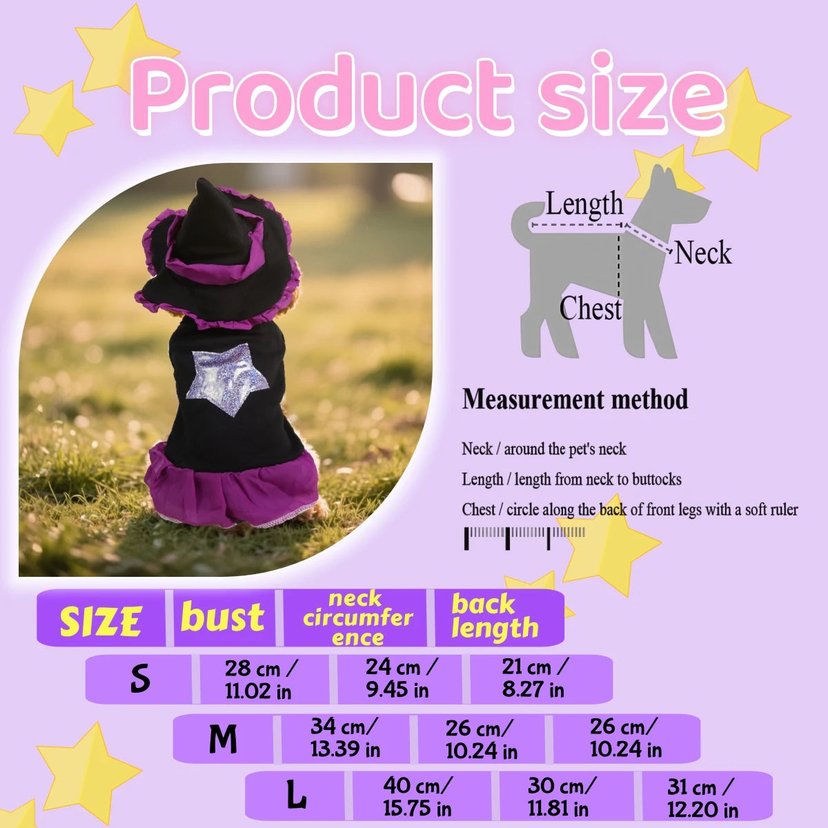 Witch Dress & Hat Costume for Pets