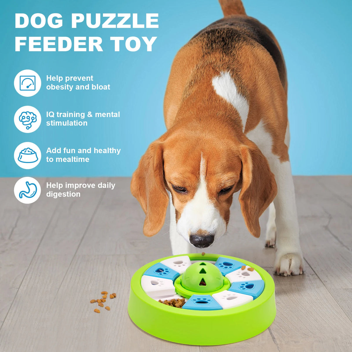 Dog Slow Feeder Bowl and Puzzle Toy Snack Dispenser