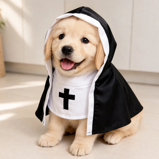 Midnight Black & White Pet Cape