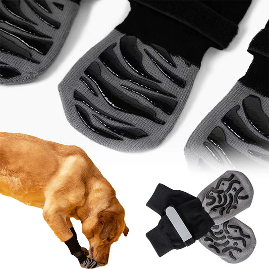 Anti-Slip Dog Socks for Indoor Traction | 4-Pack
