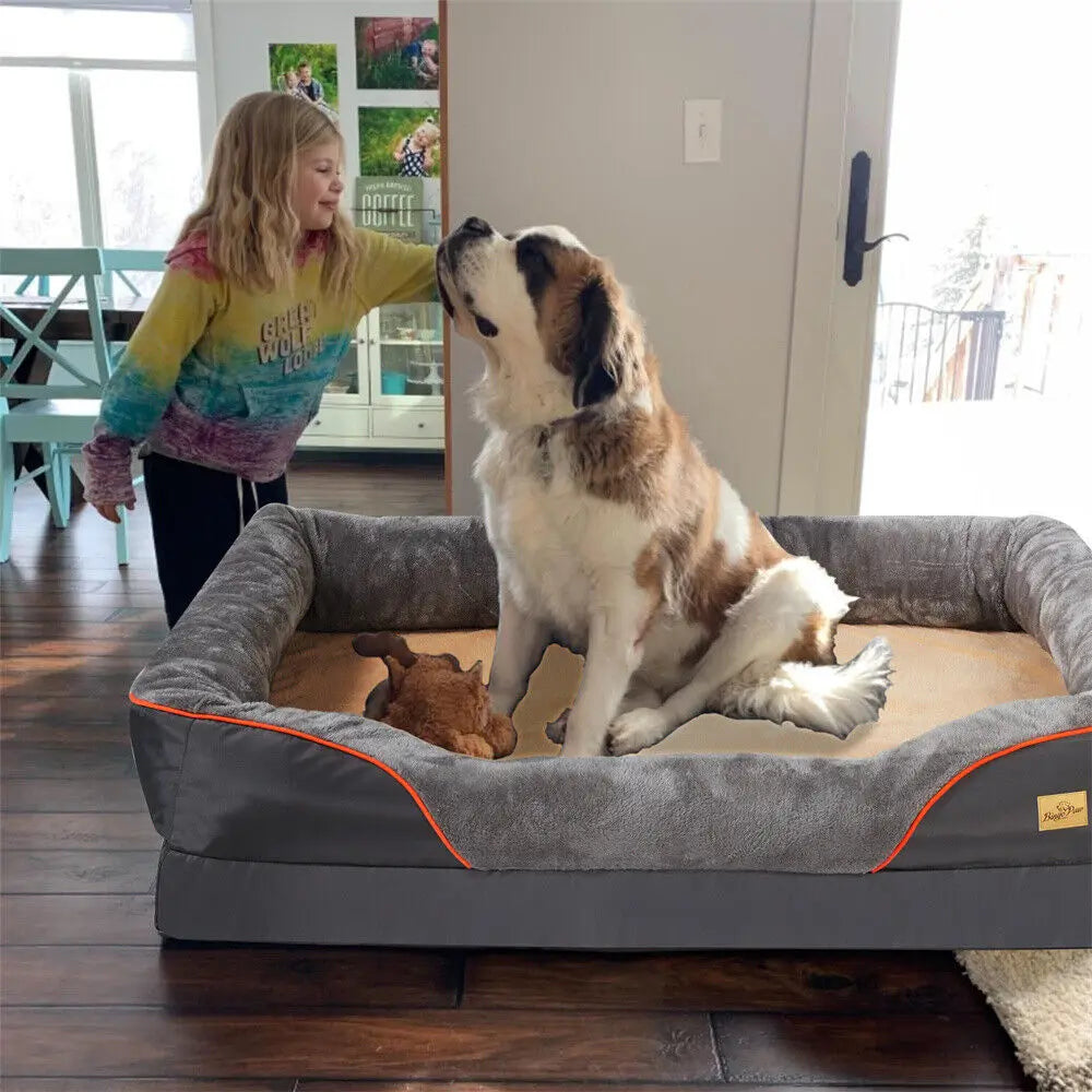 Large Orthopedic Dog Sofa Bed with Waterproof Liner | Washable Cover
