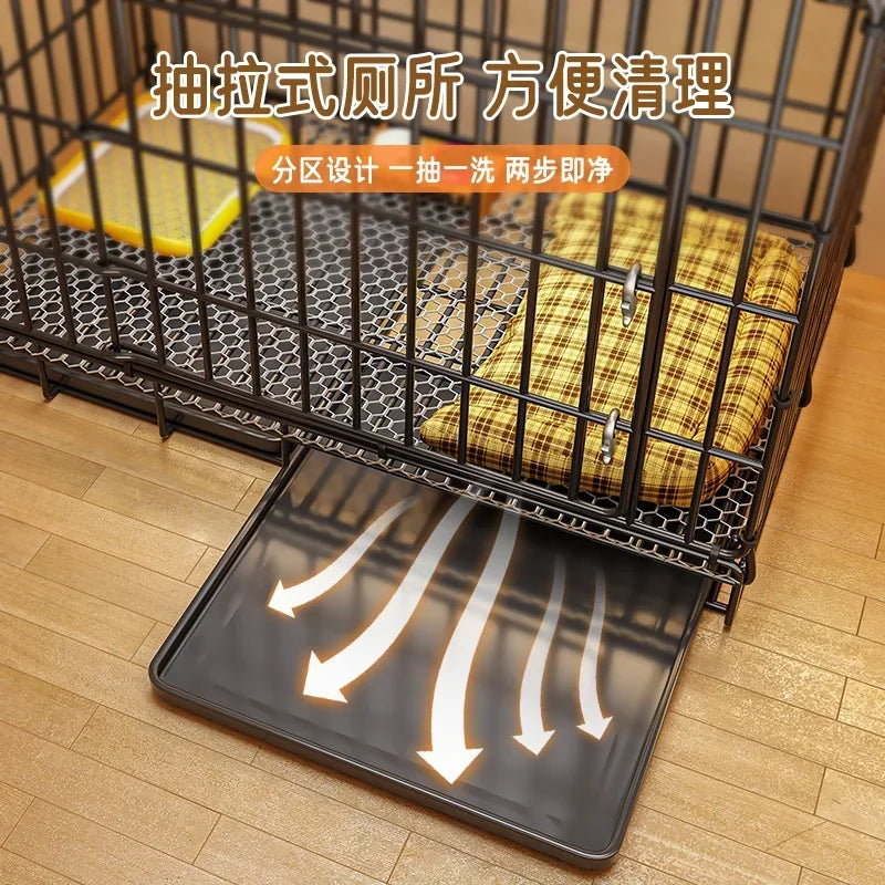 Small Indoor Folding Dog Cage Kennel with Toilet