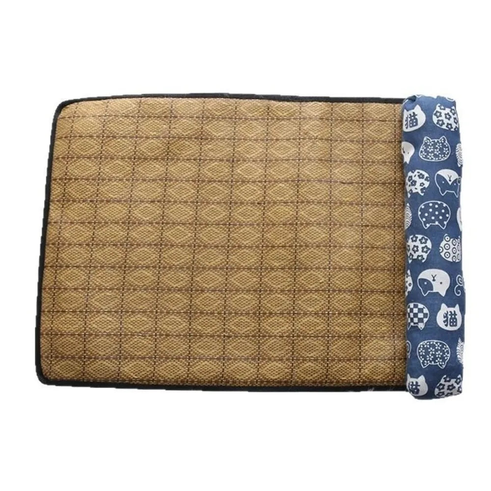 Summer Cooling Mat for Dogs & Cats with Built-In Pillow