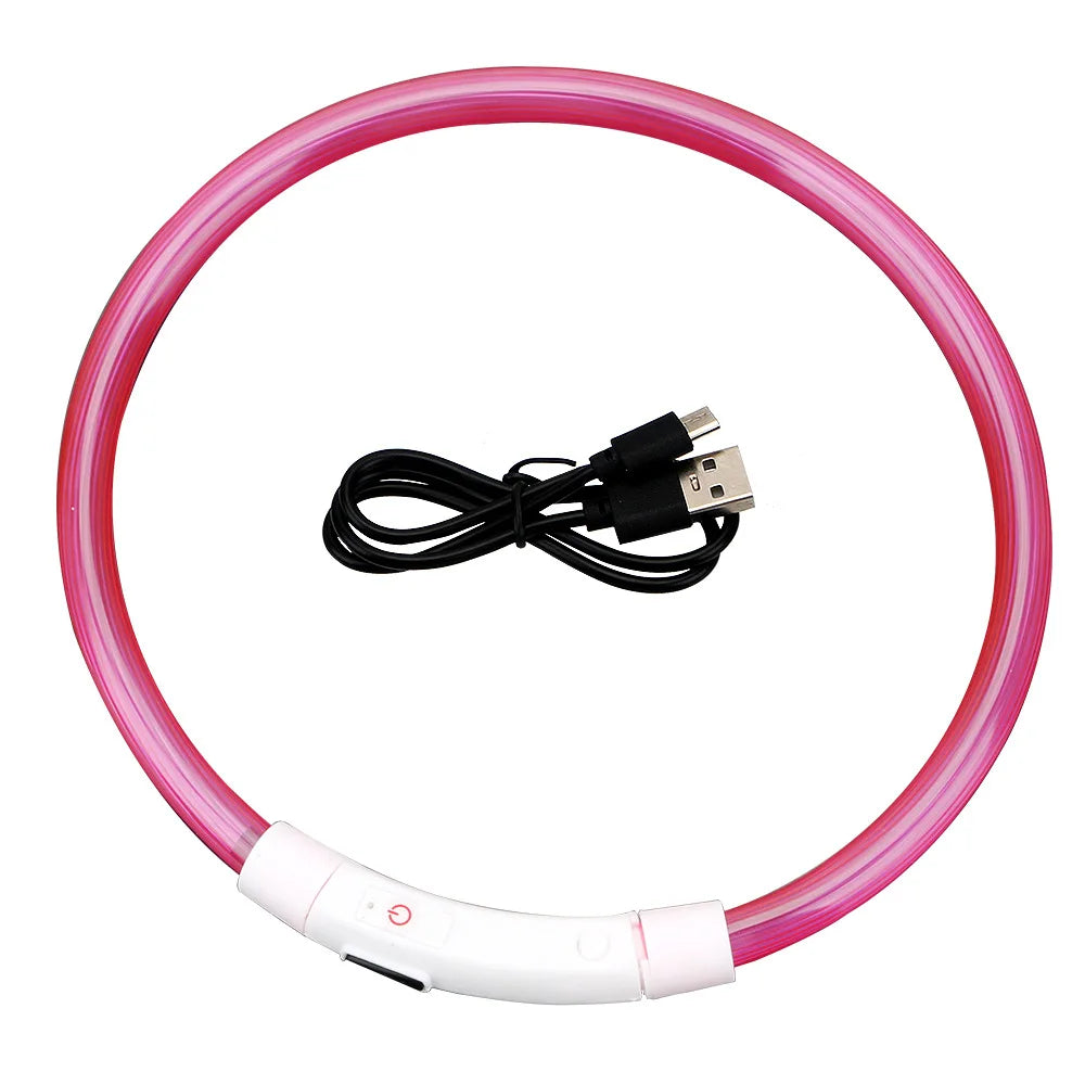USB Rechargeable LED Dog Collar for Nighttime Visibility