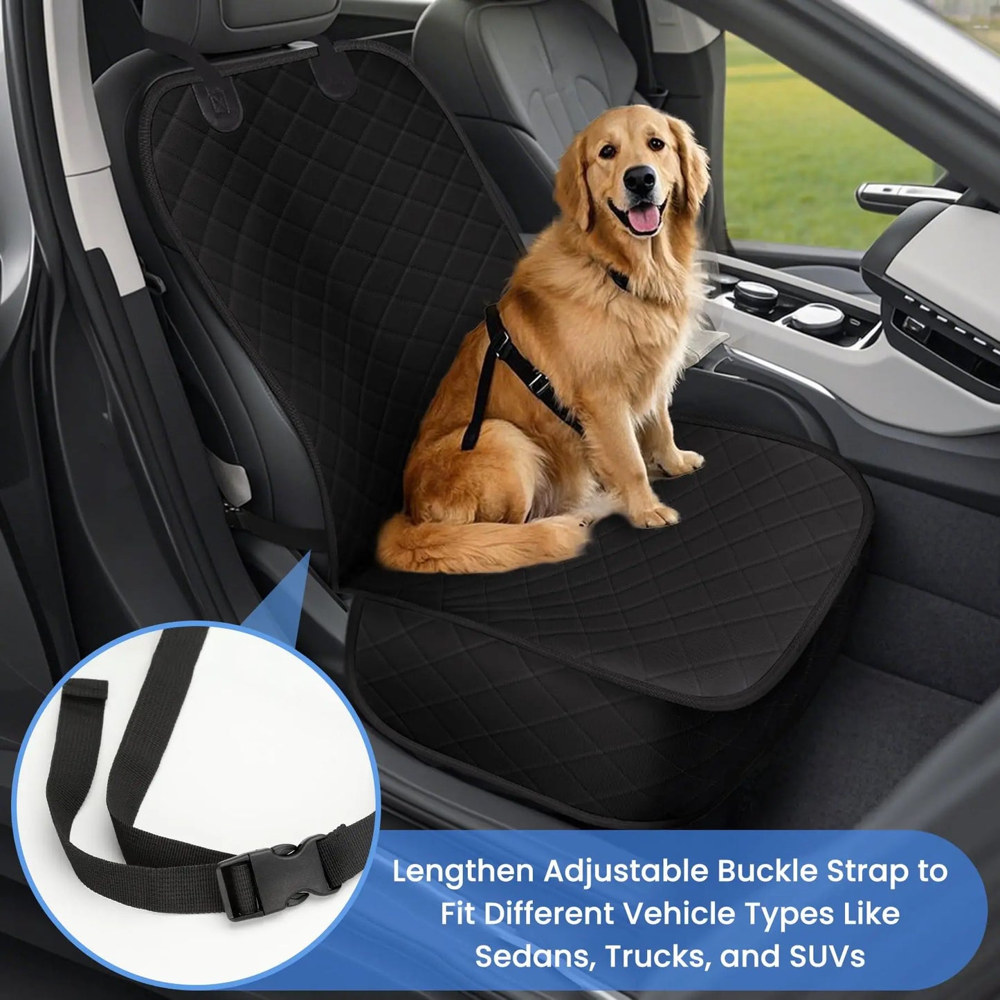 Waterproof Dog Front Seat Cover | Scratch-Proof & Non-Slip Car Protector