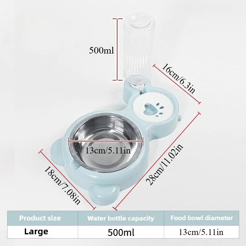 Gravity Water Dispenser with Pet Food Bowl