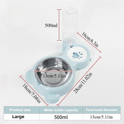 Gravity Water Dispenser with Pet Food Bowl