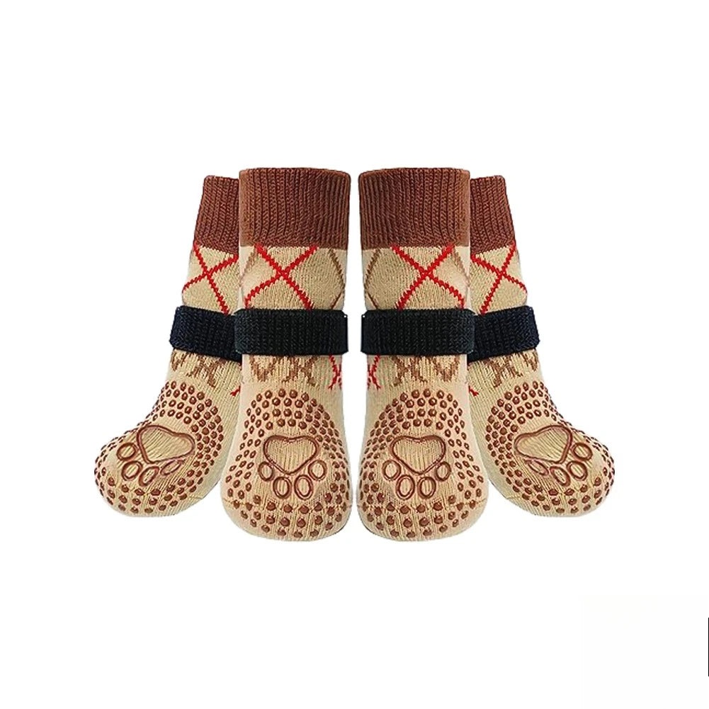 Anti-Slip Dog Socks for Indoor Traction | 4-Pack