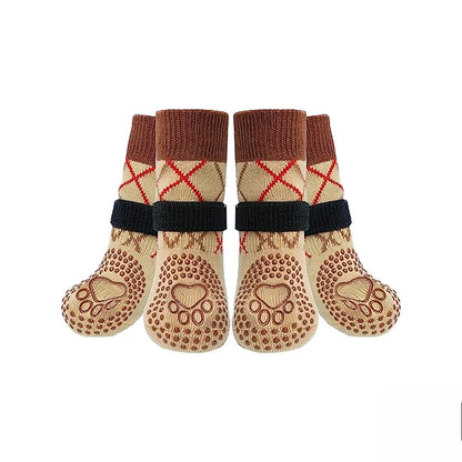 Anti-Slip Dog Socks for Indoor Traction | 4-Pack