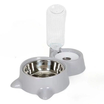 Gravity Water Dispenser with Pet Food Bowl