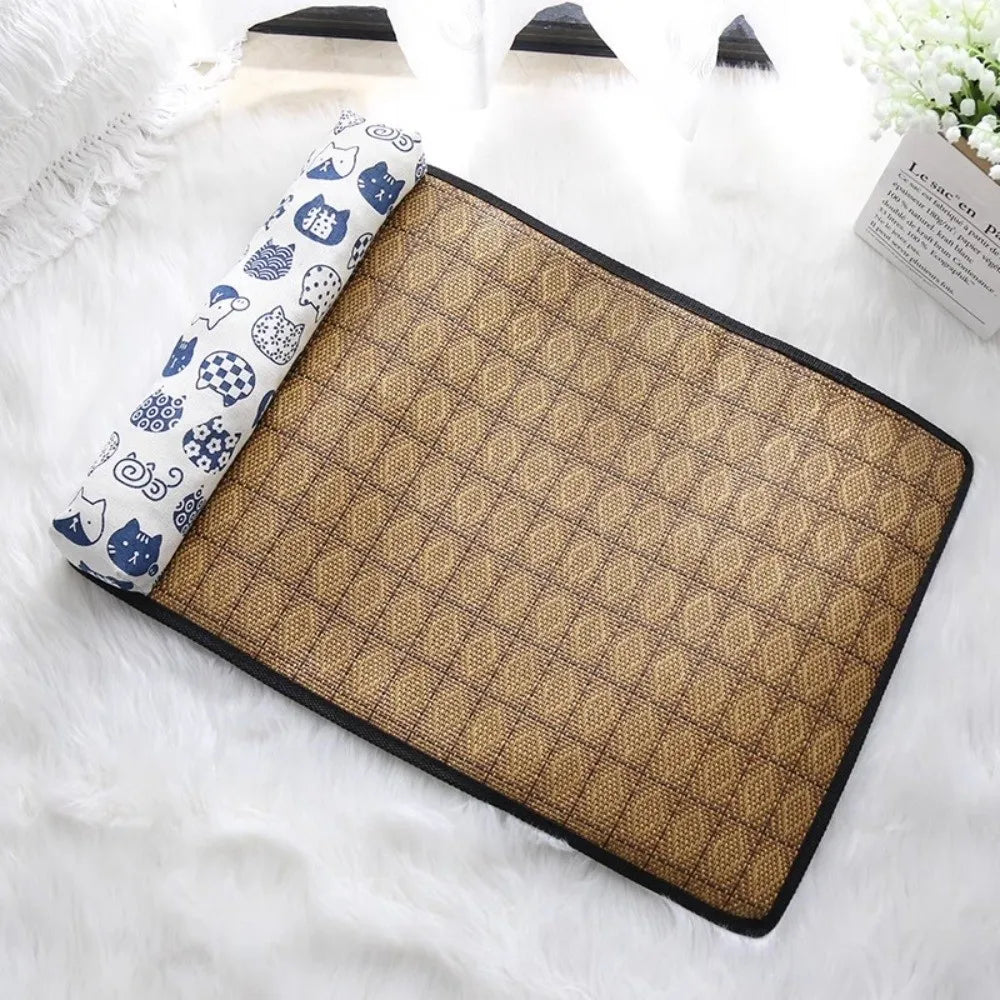 Summer Cooling Mat for Dogs & Cats with Built-In Pillow