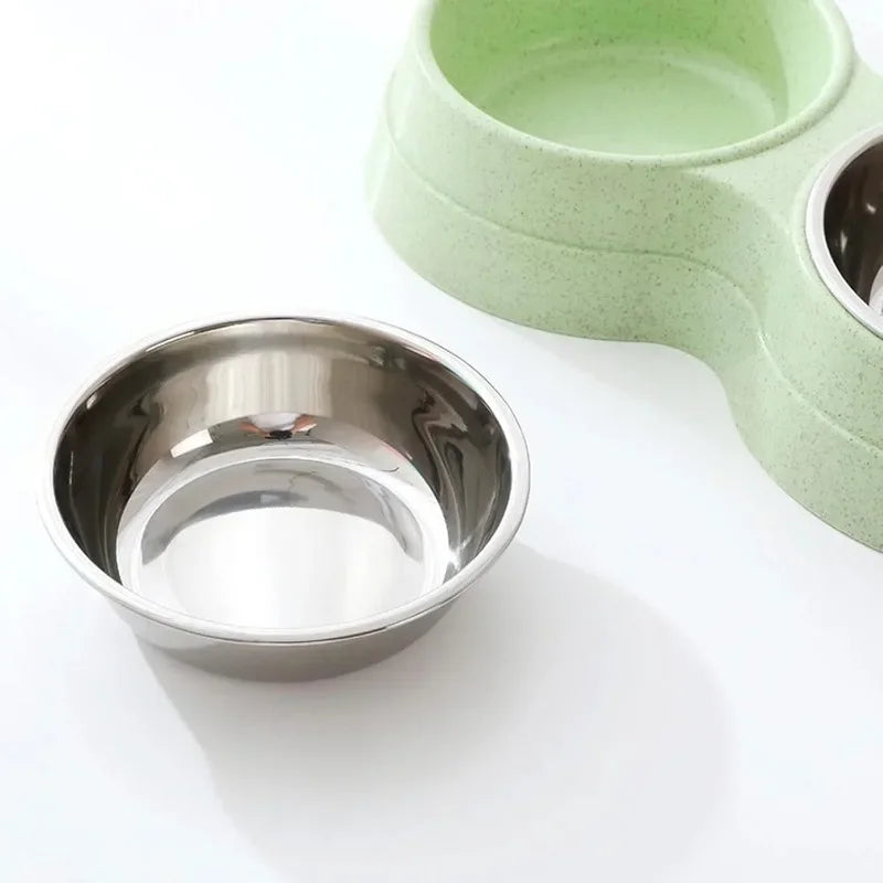 Double Pet Food & Water Bowls